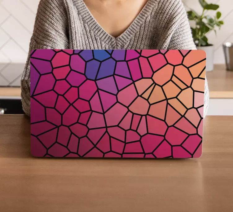 Vibrant color geometric painting laptop skin - TenStickers