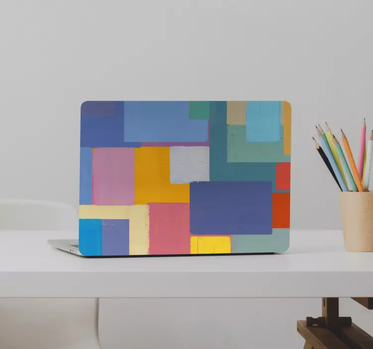 Vibrant Geometric Cubes laptop skin - TenStickers