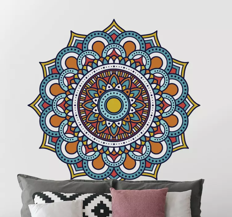 Vibrant Mandala Arrangement decoration wall sticker - TenStickers