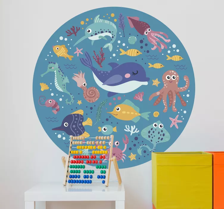 Vibrant Ocean Life fish sticker - TenStickers