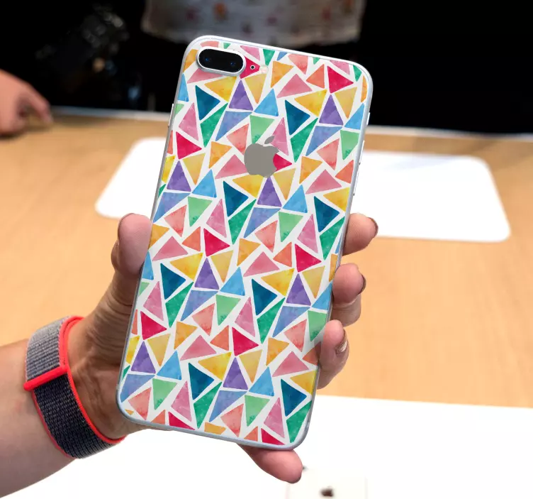 Vibrant Triangle Motif iPhone sticker - TenStickers
