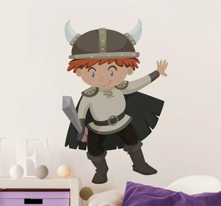 Viking child cartoon character  sticker - TenStickers