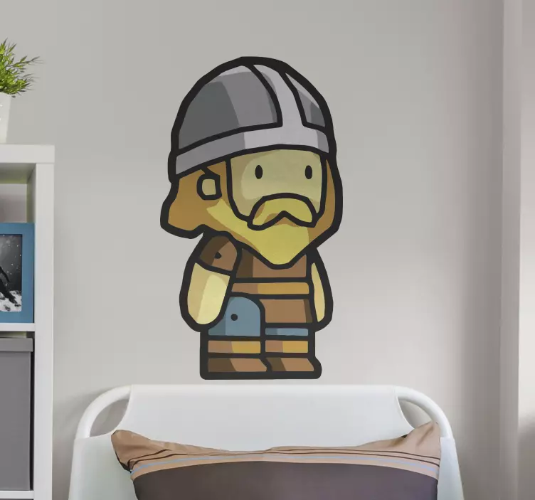 Viking simple cartoon beard character  stickers - TenStickers