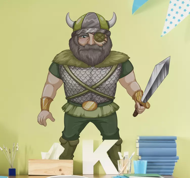 Viking warrior character sticker - TenStickers