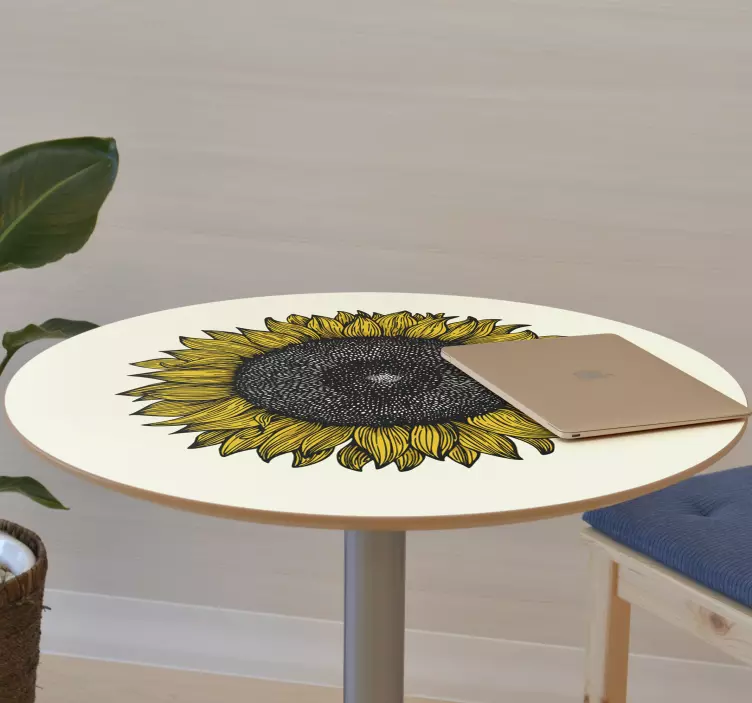 Vintage one sunflower furniture sticker - TenStickers
