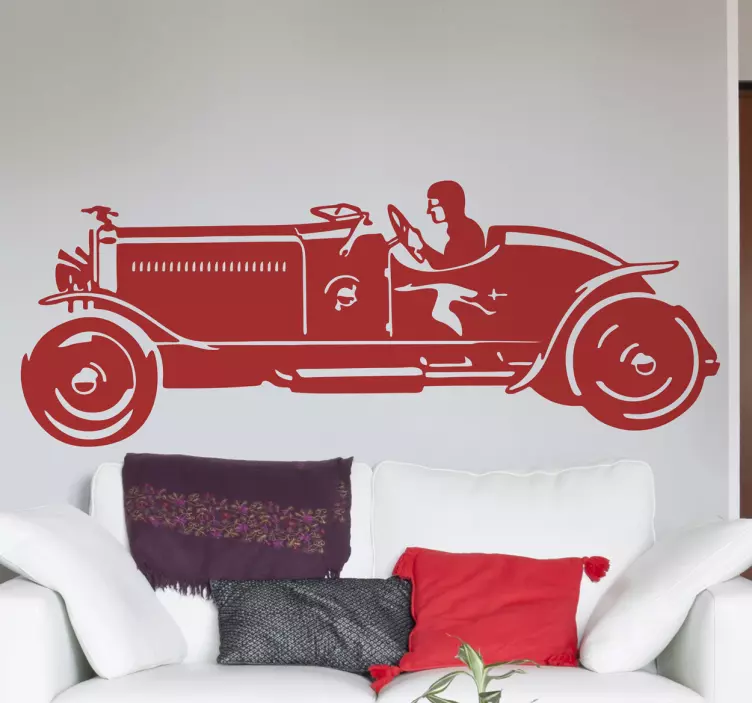 Vintage Racing Car Decorative Decal - TenStickers