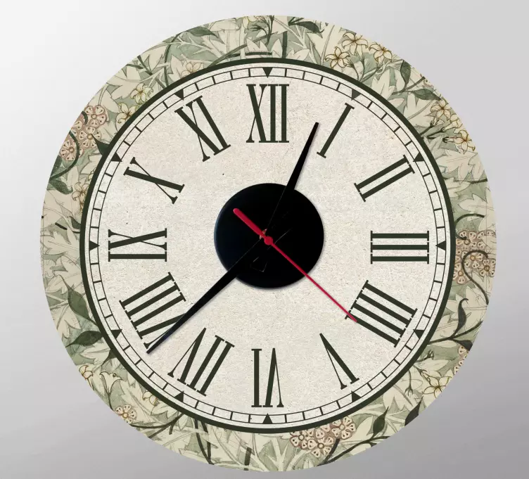 Vintage styled old paper  wall clock decal - TenStickers