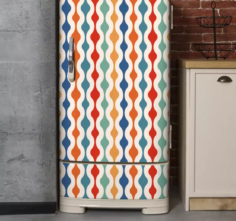Vintage waves fridge sticker - TenStickers
