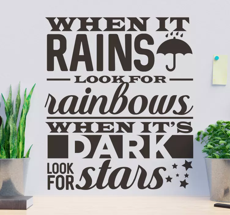 Wall stickers quotes look for rainbows and stars - TenStickers
