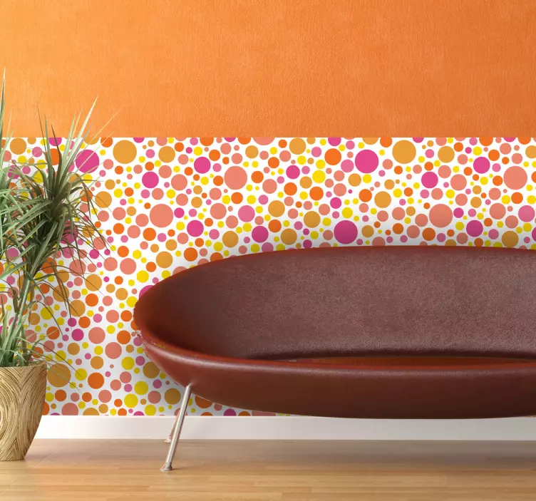 Warm Coloured Circles Vinyl Sheet Sticker - TenStickers