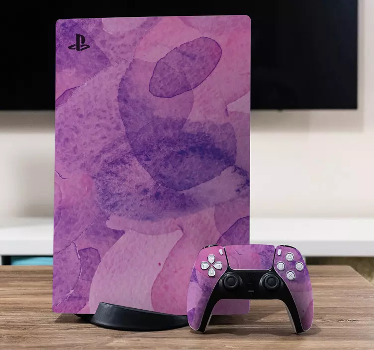 Water color purple blue PS5 stickers - TenStickers