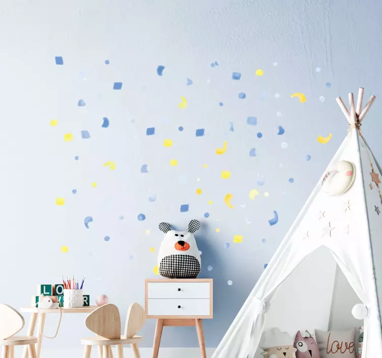 Water colour confetti wall sticker - TenStickers