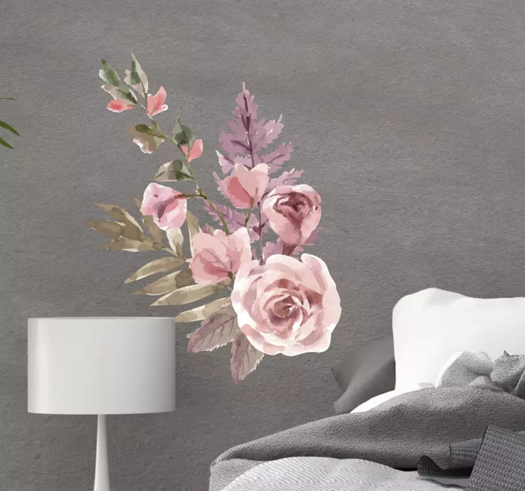 Watercolor floral composition flower  sticker - TenStickers