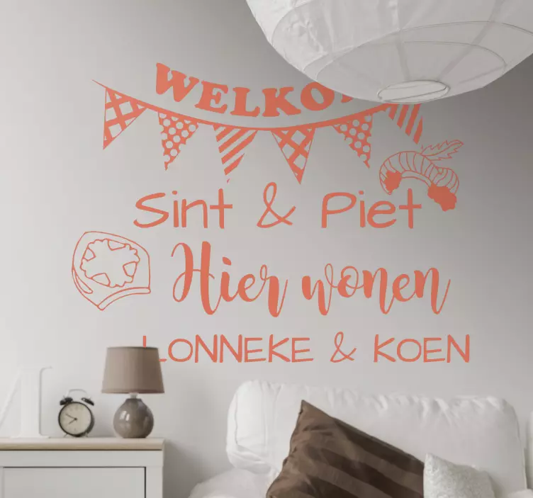 welcome Sint & Piet wall sticker - TenStickers