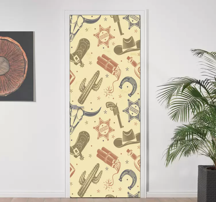 Western themed door sticker - TenStickers