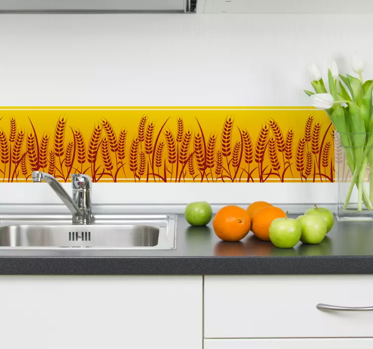 Wheat field wall border sticker - TenStickers