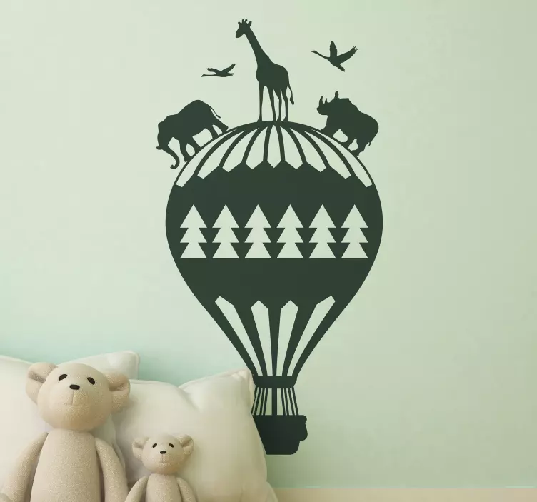 Whimsical Balloon Safari farm animal sticker - TenStickers