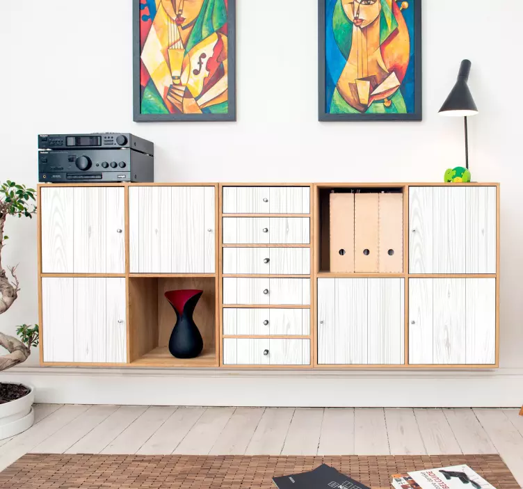 White wooden pattern furniture sticker - TenStickers