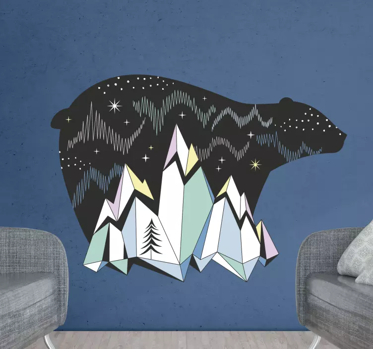 Wild animal sticker mountain bear silhouette - TenStickers