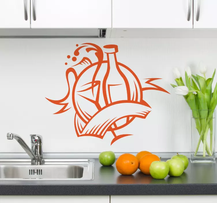 Wine Kitchen Decal - TenStickers