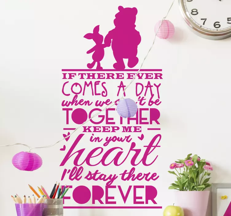 Winnie the pooh inspirational quote stickers - TenStickers