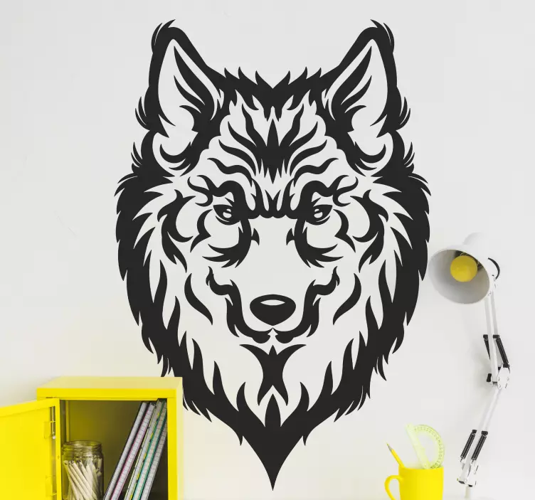 Wolf head shape wild animal decal - TenStickers