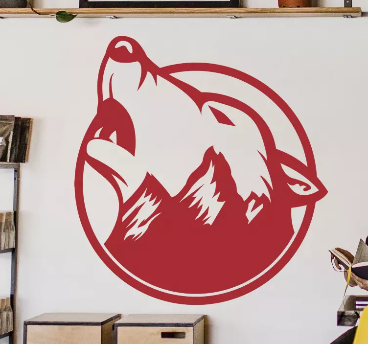 Wolf head silhouette wild animal decal - TenStickers
