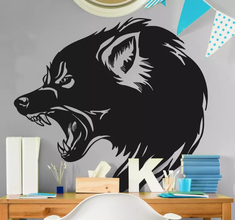 Wolf head wild animal decal - TenStickers