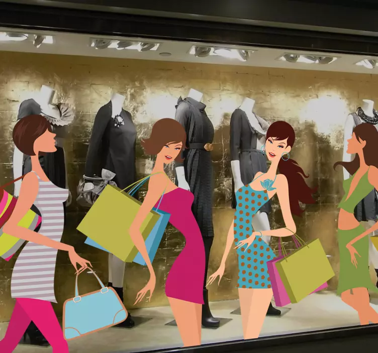 Woman Shopping Wall Sticker - TenStickers