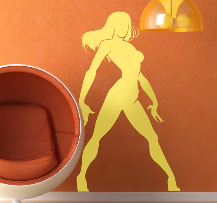 Woman Superheroine Wall Sticker - TenStickers