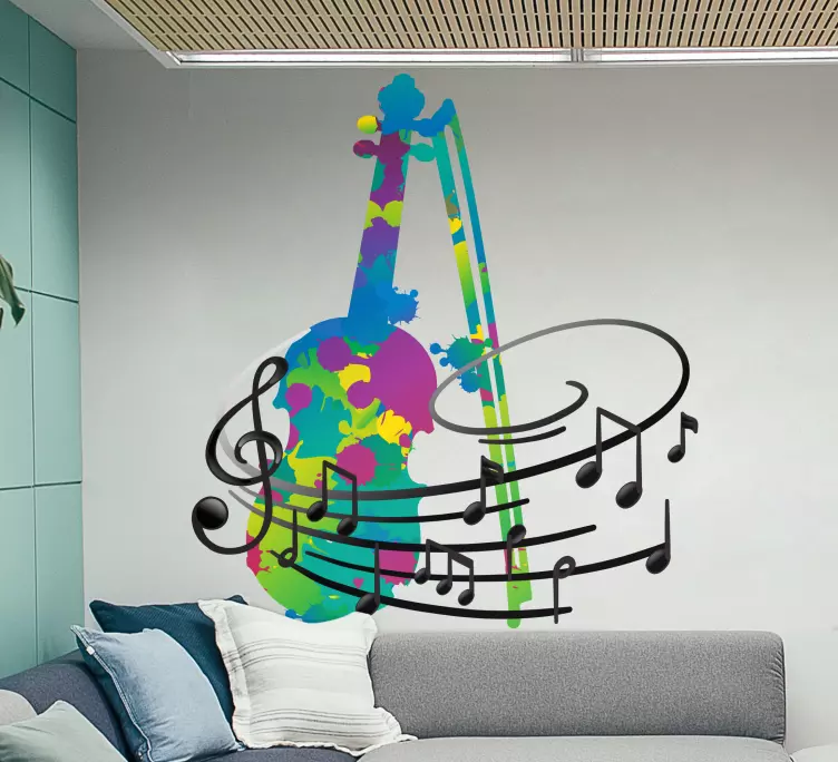 Wonderful violin design wall stickers - TenStickers