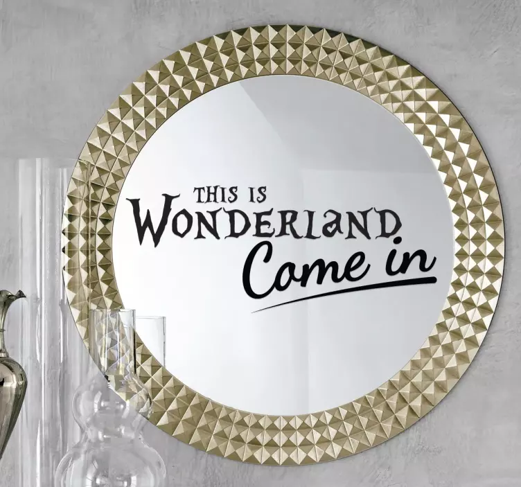 Wonderland fairy tale text mirror sticker - TenStickers