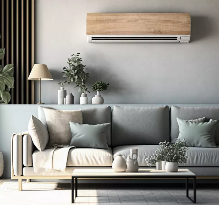 Wood texture air conditioning sticker - TenStickers