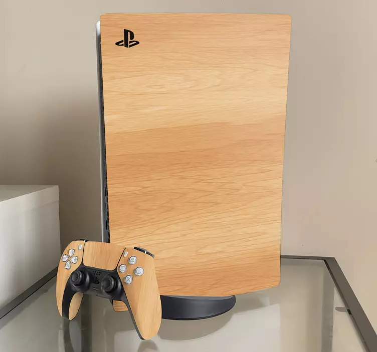 Wood texture PS5 stickers - TenStickers