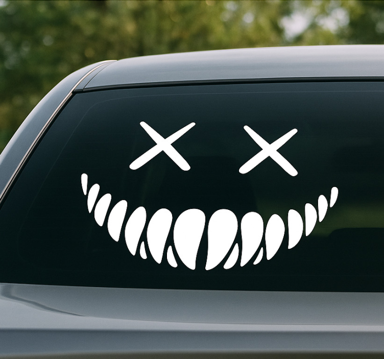 Car sticker with xx eyes grin - TenStickers