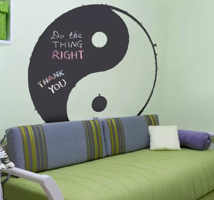 Yin and Yang Blackboard Sticker - TenStickers
