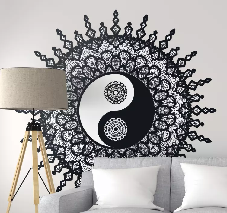 Yin Yang Circle Art decoration wall sticker - TenStickers