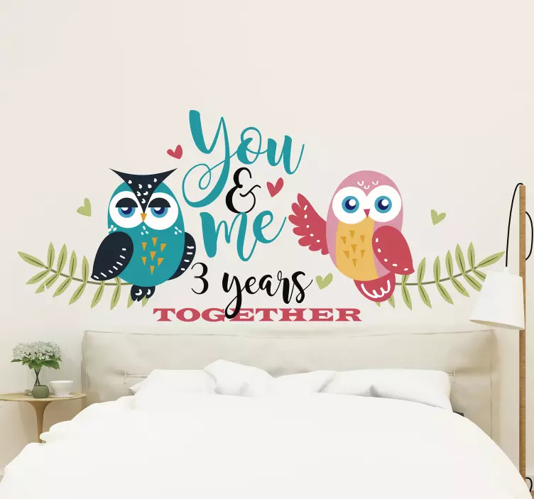 You And Me Together Forever headboard wall sticker - TenStickers