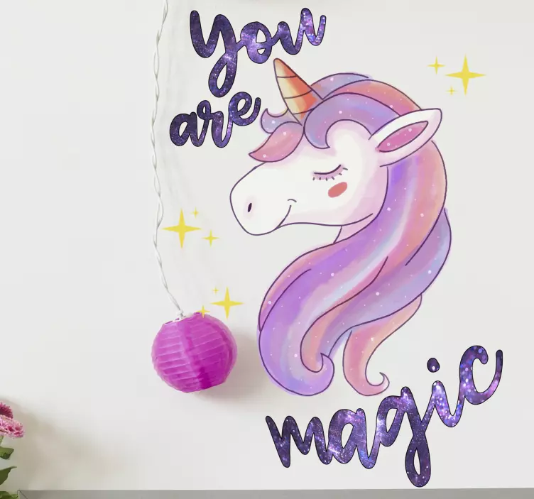 You are magic unicorn text fairy tale sticker - TenStickers