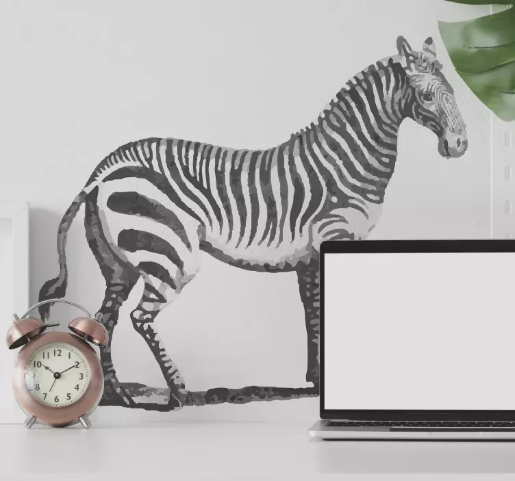 Zebra Wildlife Sculpture animal wall sticker - TenStickers