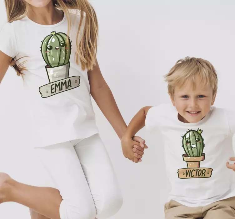 Cactus you and me Couple t-shirts - TenStickers