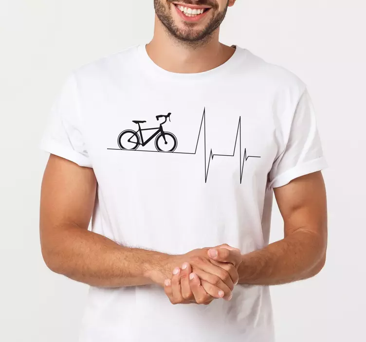 Heartbeat cycling passion t-shirt - TenStickers