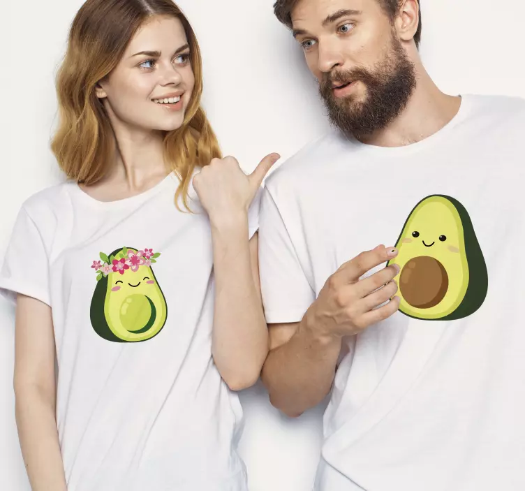 Avocado pit matching set Couple t shirts - TenStickers