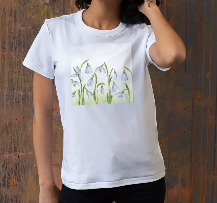 Beautiful snowdrops flower design t-shirt - TenStickers