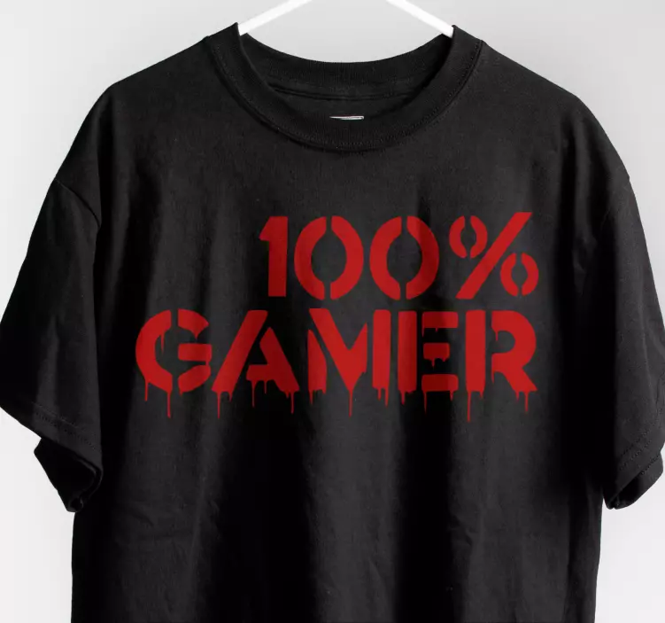 Bloody 100% gamer custom t-shirt - TenStickers