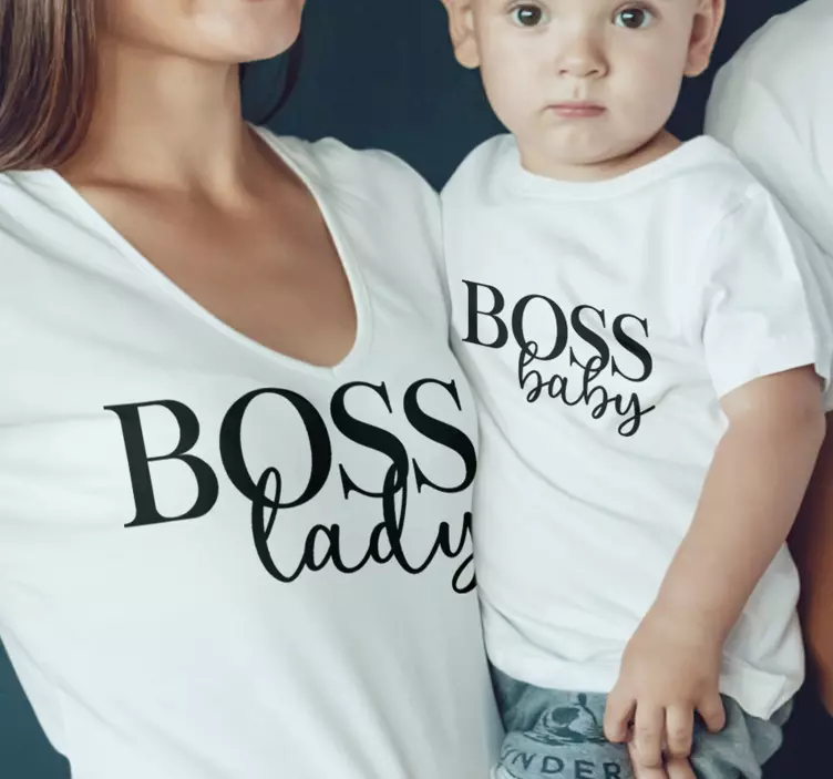 Boss lady, boss baby Mother daughter shirt - TenStickers