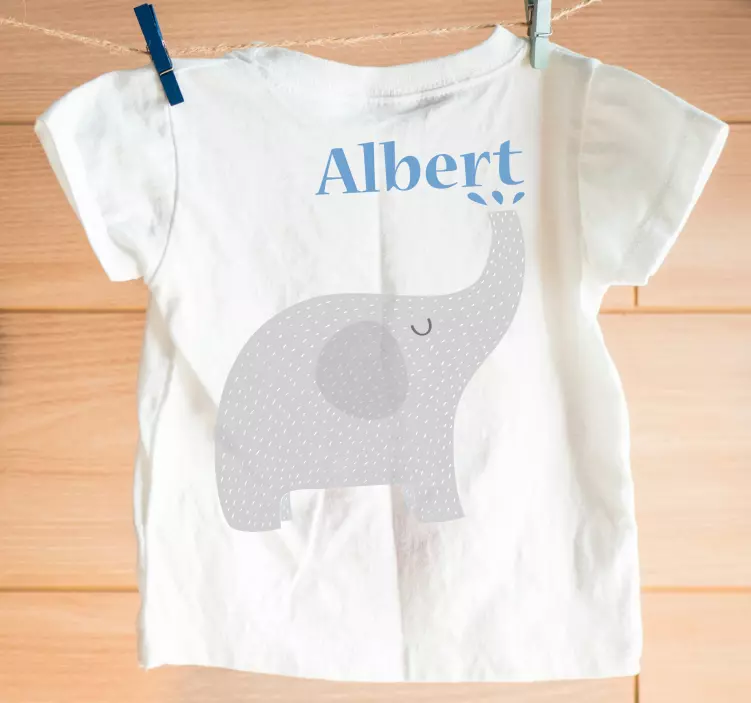Cartoon elephant with name Baby shirt - TenStickers
