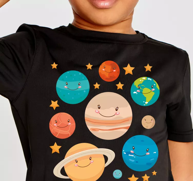 Cartoon smiley planets Kids t-shirt - TenStickers