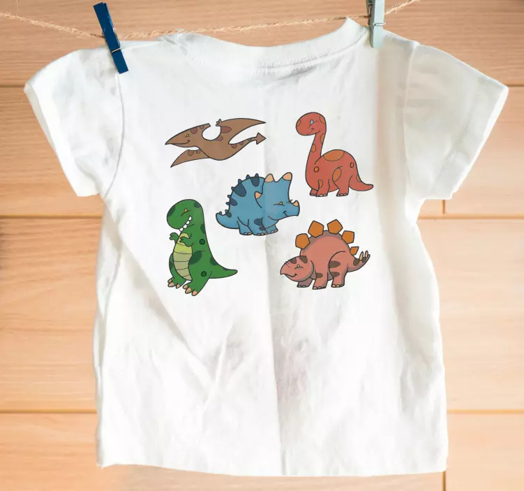 Colourful baby dinosaurs Kids t-shirt - TenStickers