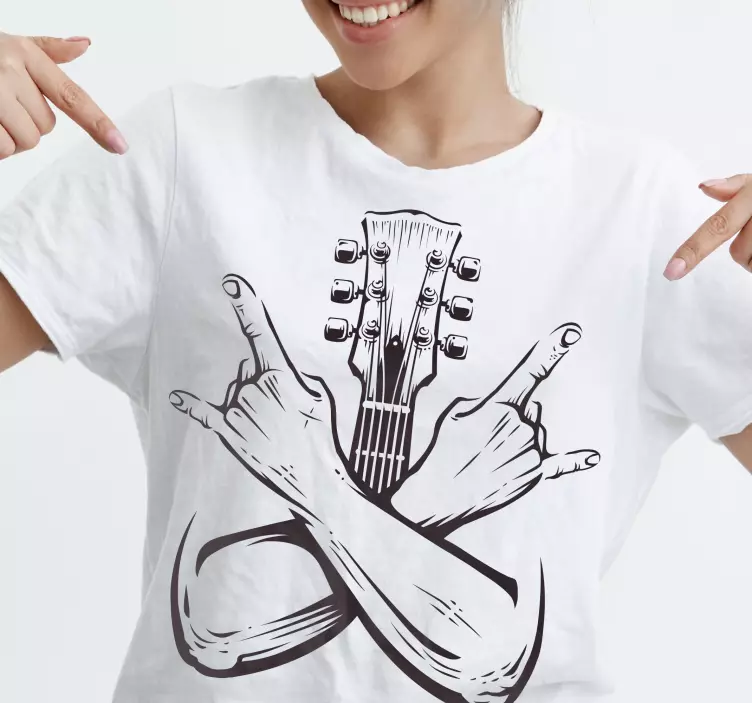 Crossed hands sign rock custom t-shirt - TenStickers